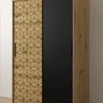 Außergewöhnlicher Kleiderschrank Mit Genügend Stauraum Dom 07, Farbe: Eiche  Artisan / Schwarz Matt – Abmessungen: 200 X 120 X 62 Cm (H X B X T), Mit Throughout Außergewöhnliche  Keiderschränke