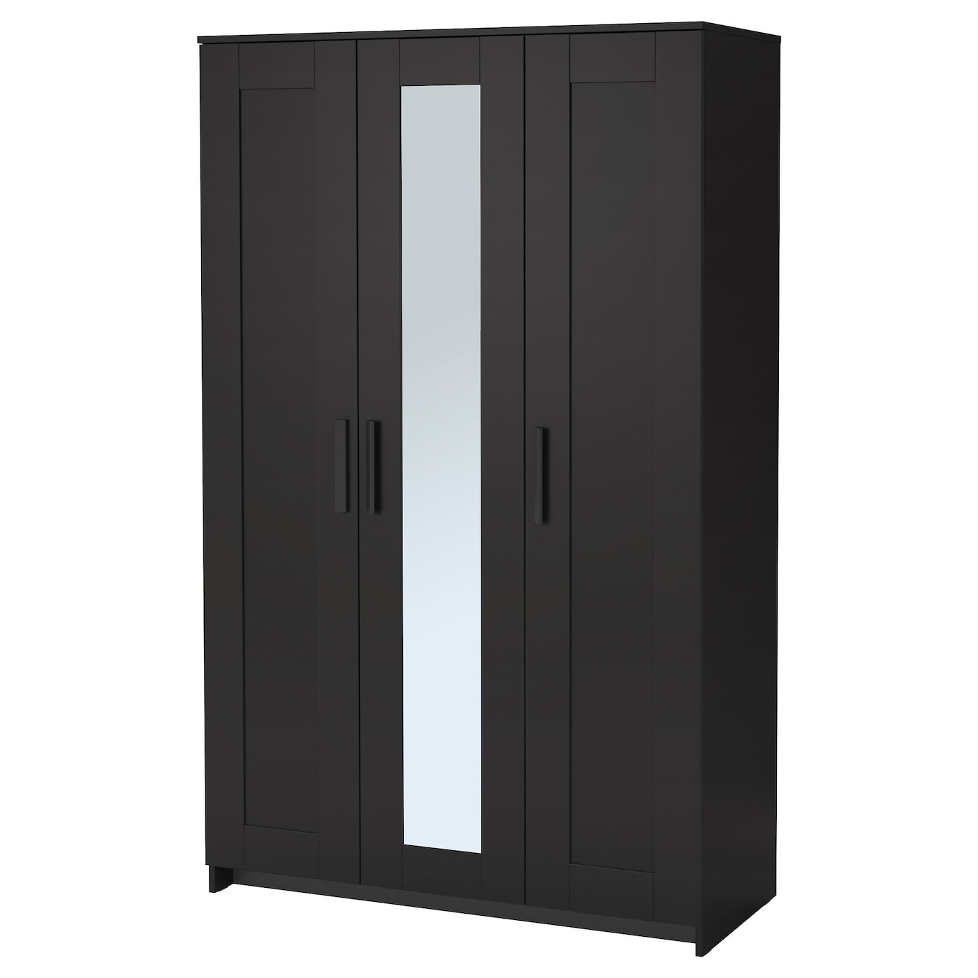 Brimnes Kleiderschrank 3-Türig - Schwarz 117X190 Cm for Ikea Kleiderschrank Brimnes