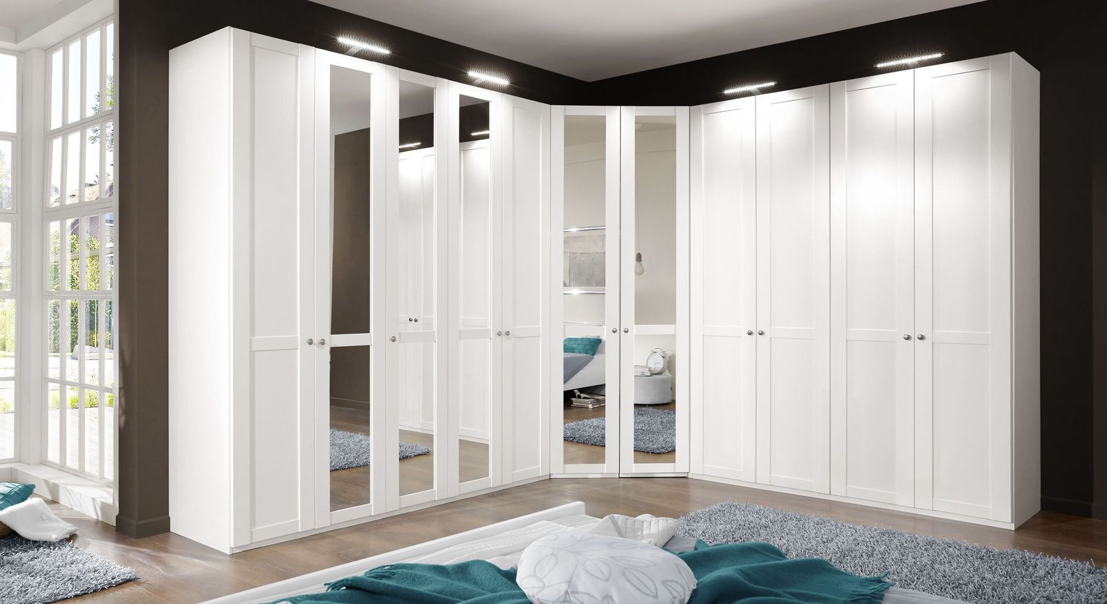 Eck-Kleiderschrank Mit Spiegel Im Modernen Landhausstil - Alvito with Kleiderschrank Ecke