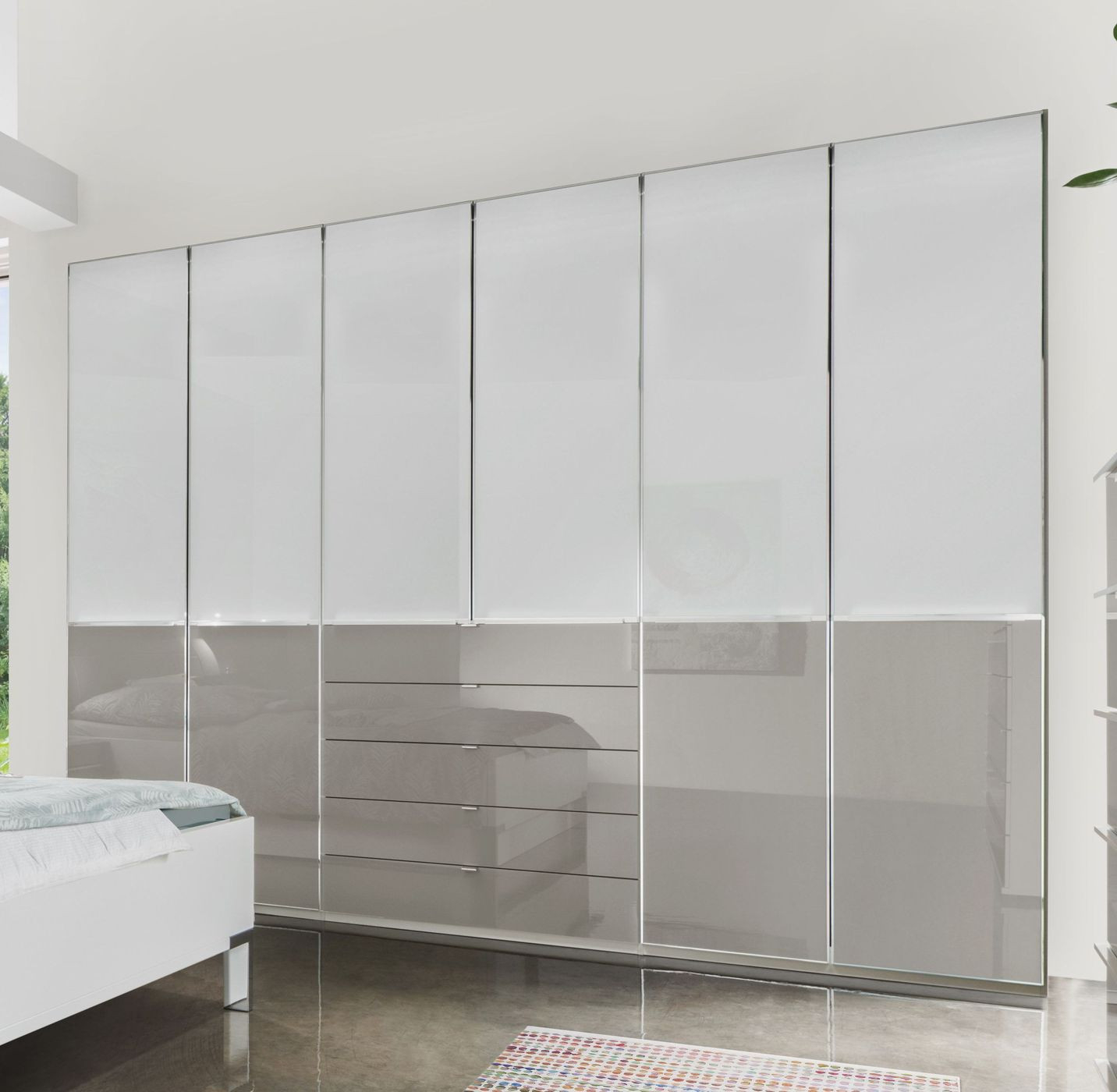 Funktions-Kleiderschrank Mit Glasfront &amp; Schubladen - Shanvalley in Kleiderschrank Glasfront