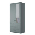 Graugrüner Kombi Kleiderschrank 100 Cm Breit – Rajavo Throughout Kleiderschrank 100 Cm Breit