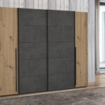 Kleiderschrank 270 Cm Breit Narago Artisan Eiche / Beton Grau Within Kleiderschrank 270 Breit