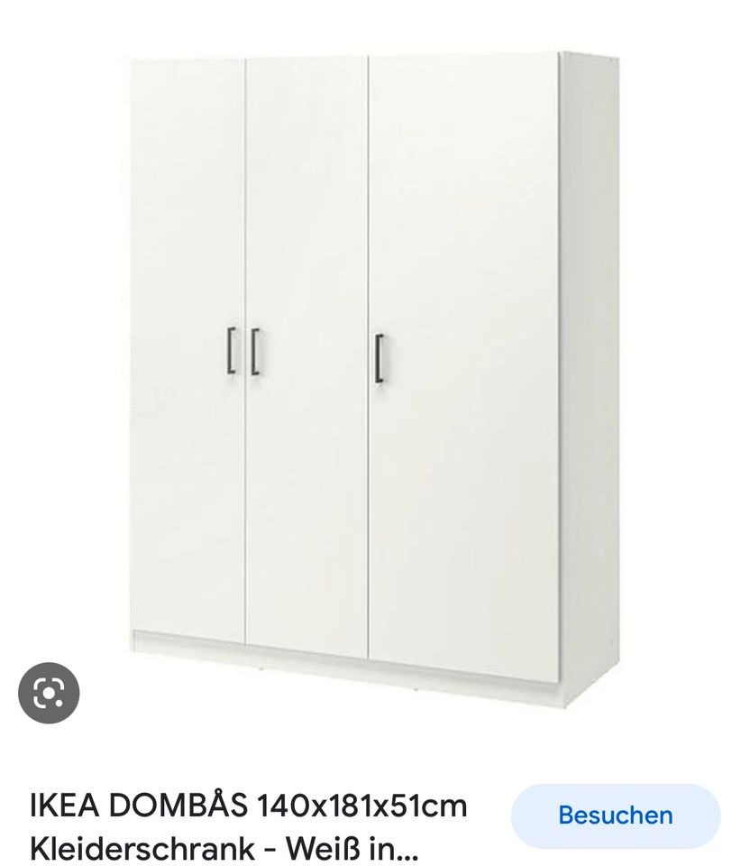 Kleiderschrank Ikea Dombas 140X181X51Cm - Weiß in Dombas Kleiderschrank