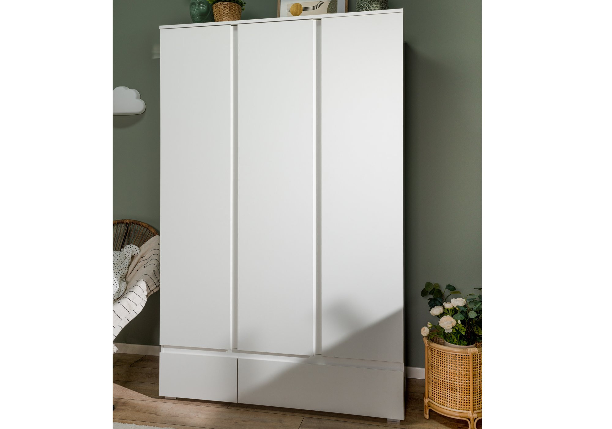 Kleiderschrank Weiß 120 Cm 3-Türig - Image for Kleiderschrank 120 Cm