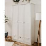 Kleiderschrank Weiß 120 Cm 3-Türig - Landwood in Kleiderschrank 120 Cm