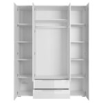 Kleiderschrank Weiß Hochglanz 160 Cm 4 Türig – Spice Inside Kleiderschrank 160 Hoch