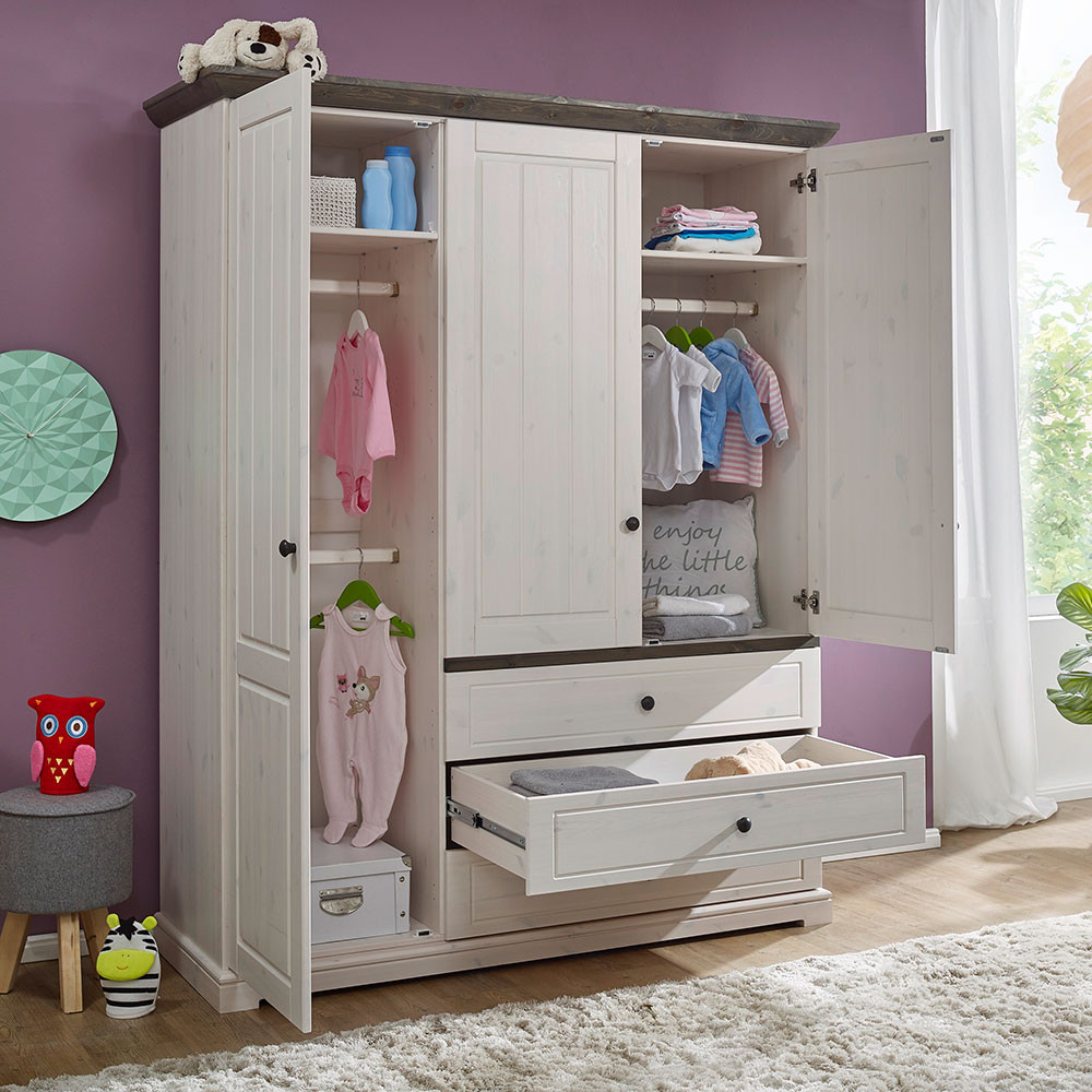 Landhaus Baby Kleiderschrank Mit Schubladen - Rimesca intended for Kleiderschrank Baby