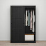 Rakkestad Kleiderschrank Mit Schiebetüren – Schwarzbraun 117X176 Cm Inside Kleiderschrank Schwarzbraun