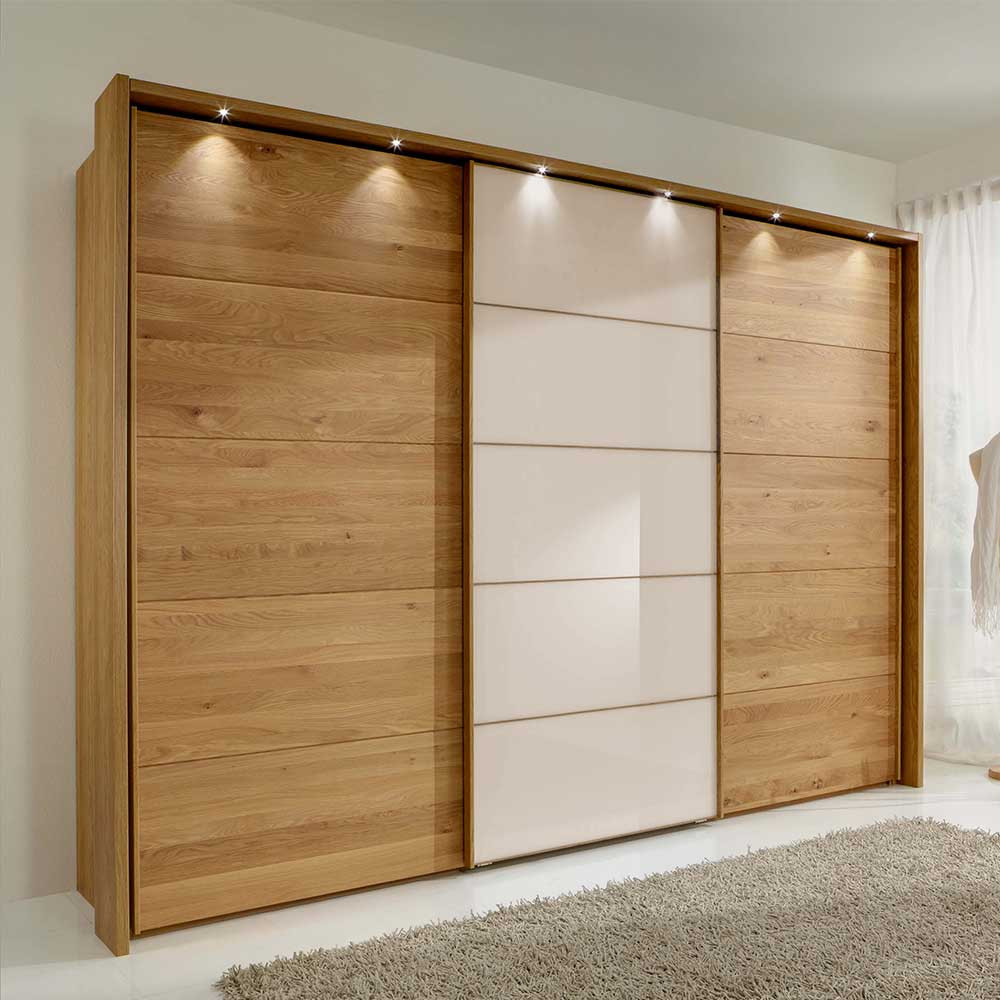 Schiebetüren-Kleiderschrank In Beige Glas - Munteo within Schiebetüren Kleiderschrank