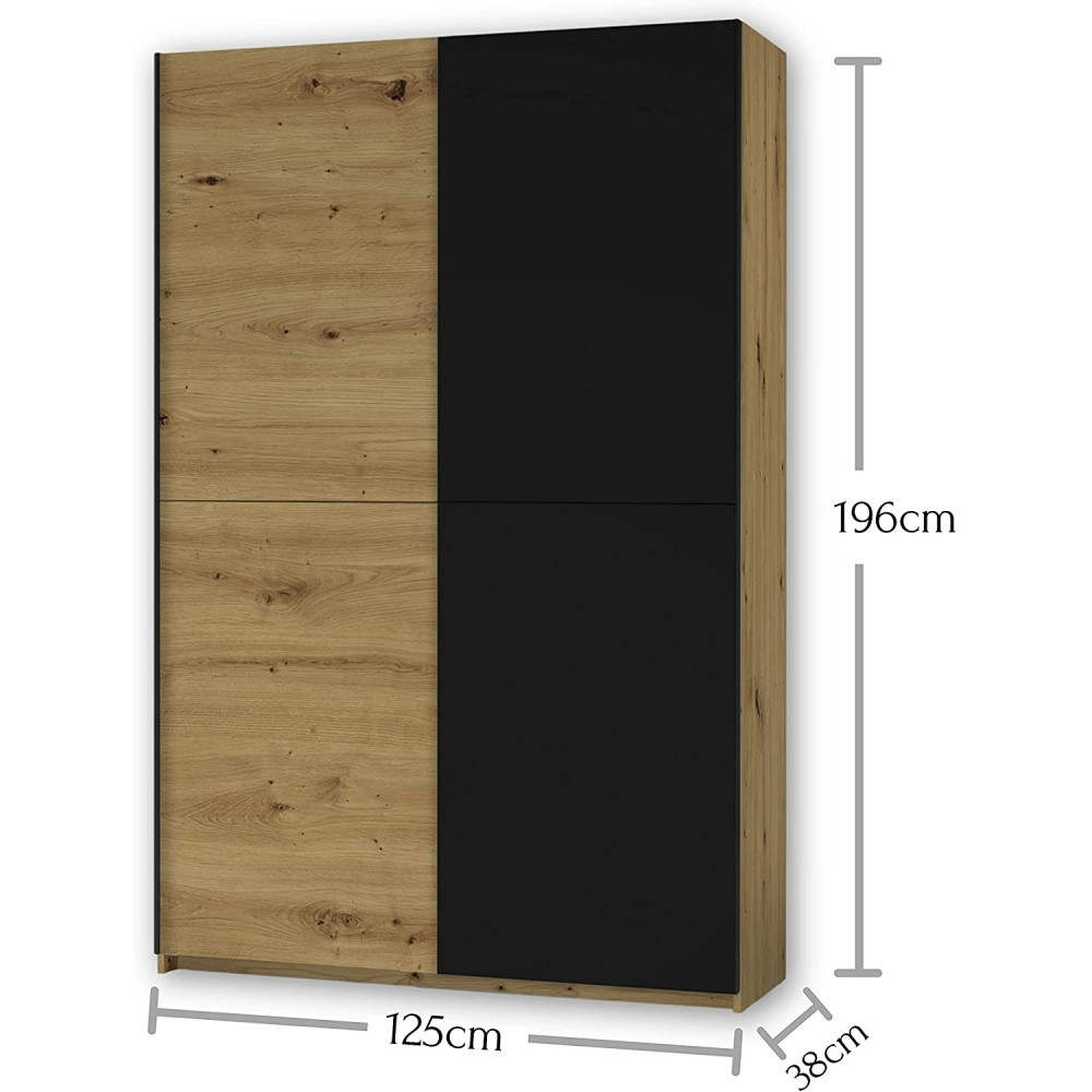 Schrank Schiebetüren Schwebetüren Kleiderschrank Ca. 125 X 196 X with Kleiderschrank 125 Cm Breit