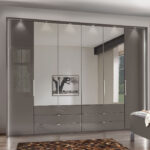 Spiegel Kleiderschrank Mit Glasfront Und Schubladen – Harrow Inside Kleiderschrank Mit Spiegel