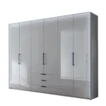 Wiemann Monaco 2000 Schrank Front Glas Kieselgrau Griffe In Schiefer Within Kleiderschrank Griffe